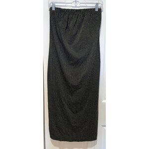 Vtg Beware Womens Metallic Gold Maxi Skirt Size XL Whimsigoth Dark Fairy Glam